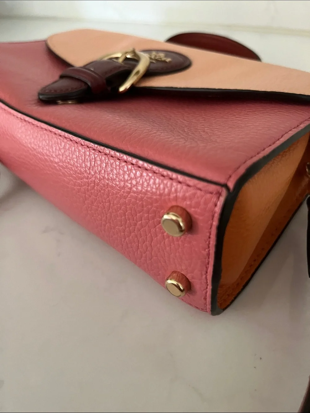 EUC Coach Kleo Leather Top-Handle Satchel in color block - Picture 10 of 11